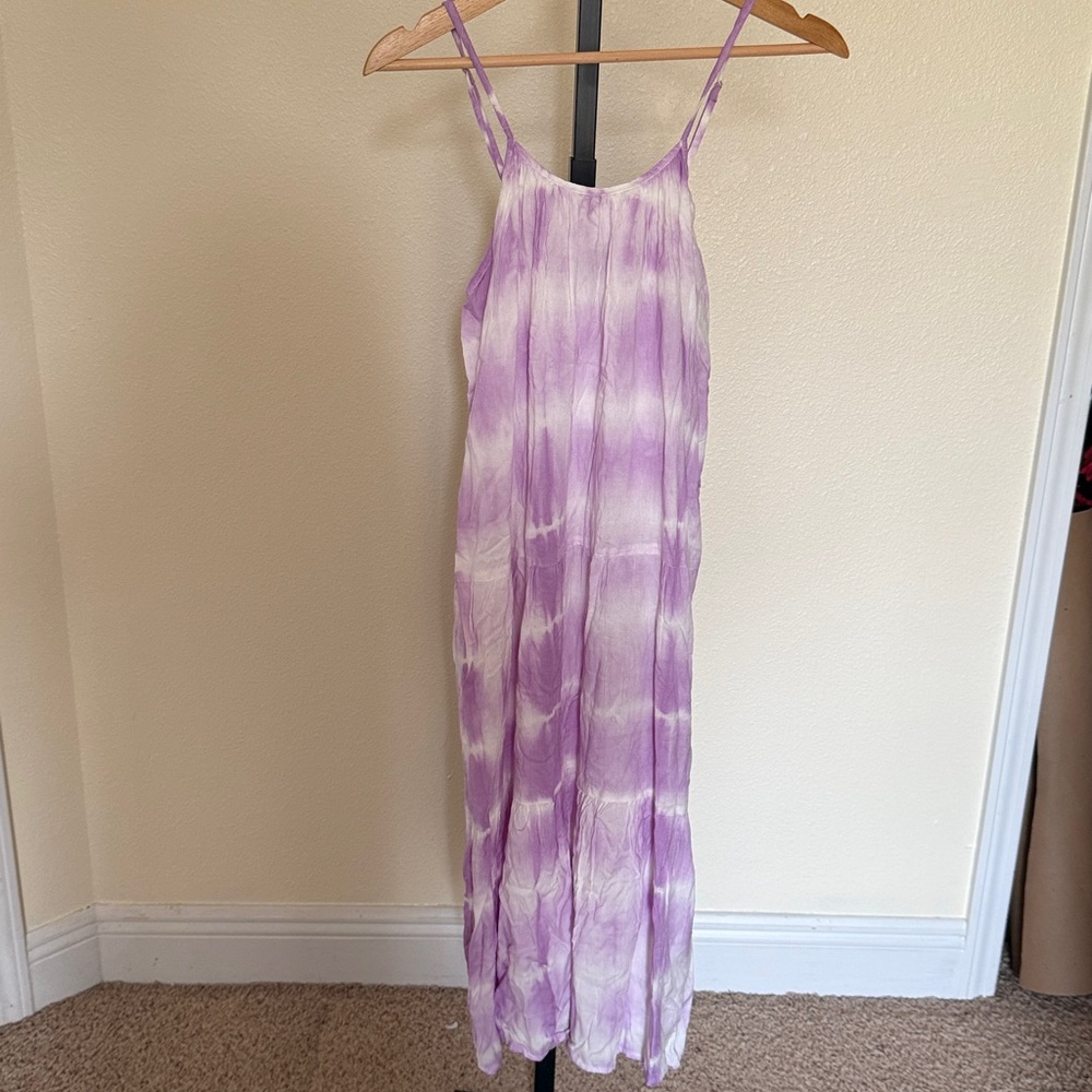 Raviya🌸 Women's Tie-Dye Halter Swim Cover-Up Dress - Purple